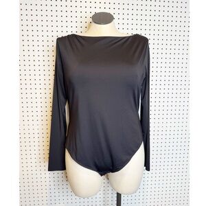 H&M | NWT Black, Long Sleeve, Boat Neck, Bodysuit Sz. XXL